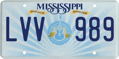 MS license plate LVV989