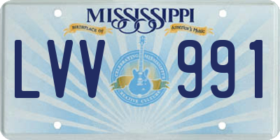 MS license plate LVV991