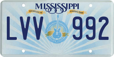 MS license plate LVV992