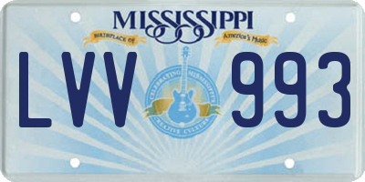 MS license plate LVV993