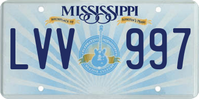 MS license plate LVV997