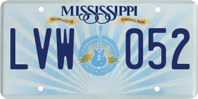 MS license plate LVW052