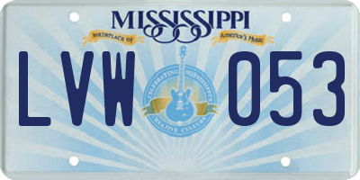 MS license plate LVW053
