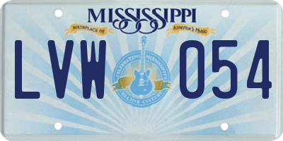 MS license plate LVW054