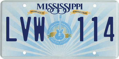 MS license plate LVW114