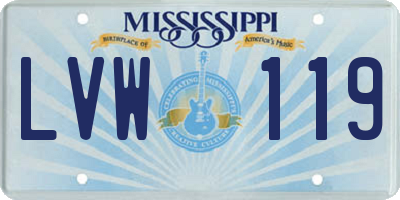MS license plate LVW119