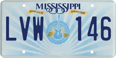 MS license plate LVW146