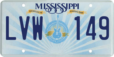 MS license plate LVW149
