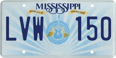 MS license plate LVW150