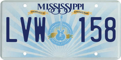 MS license plate LVW158