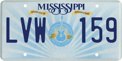 MS license plate LVW159