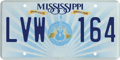 MS license plate LVW164