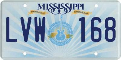 MS license plate LVW168