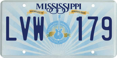 MS license plate LVW179