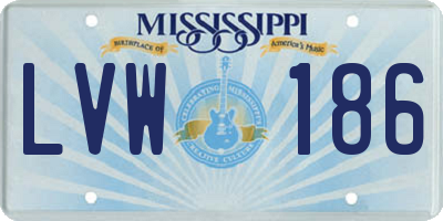 MS license plate LVW186