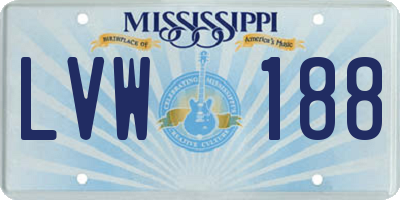 MS license plate LVW188