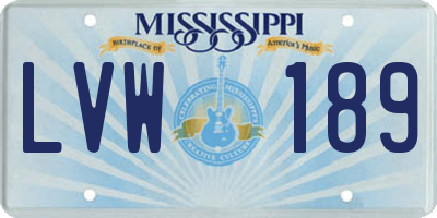 MS license plate LVW189