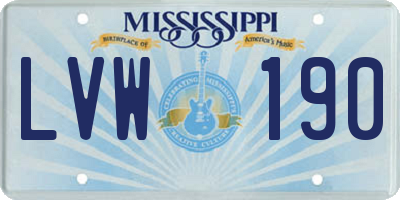 MS license plate LVW190