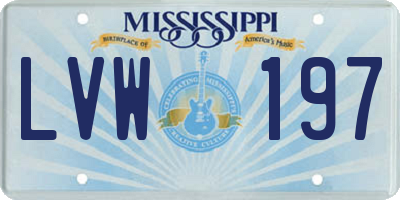 MS license plate LVW197
