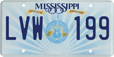 MS license plate LVW199