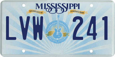 MS license plate LVW241