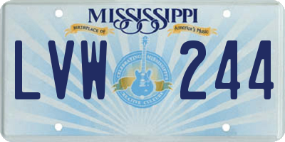 MS license plate LVW244