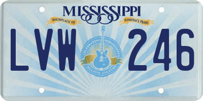 MS license plate LVW246