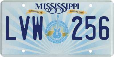 MS license plate LVW256