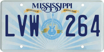 MS license plate LVW264
