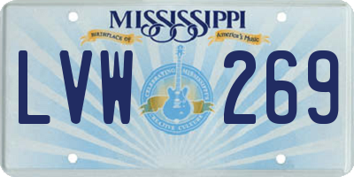 MS license plate LVW269