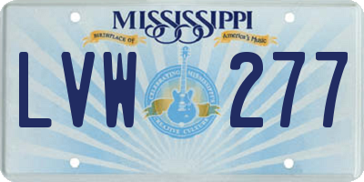 MS license plate LVW277
