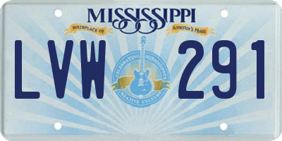 MS license plate LVW291