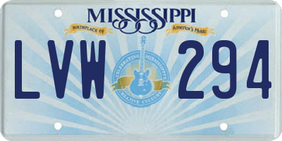 MS license plate LVW294