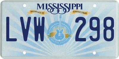 MS license plate LVW298