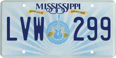 MS license plate LVW299
