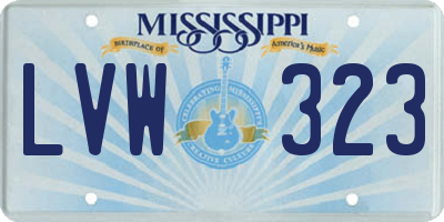 MS license plate LVW323