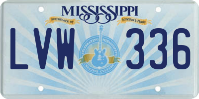 MS license plate LVW336