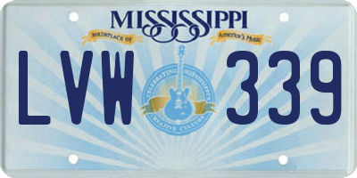 MS license plate LVW339