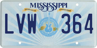 MS license plate LVW364