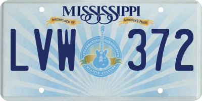 MS license plate LVW372