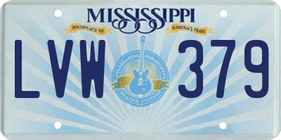 MS license plate LVW379