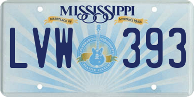 MS license plate LVW393