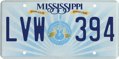 MS license plate LVW394