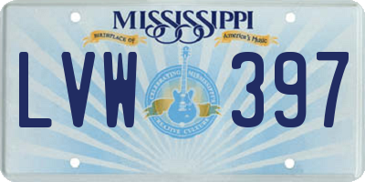 MS license plate LVW397