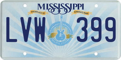MS license plate LVW399