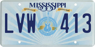 MS license plate LVW413