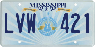 MS license plate LVW421
