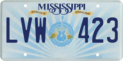 MS license plate LVW423