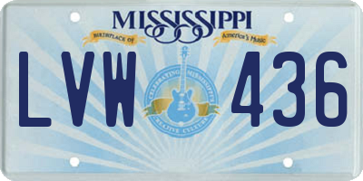 MS license plate LVW436