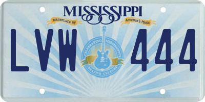 MS license plate LVW444